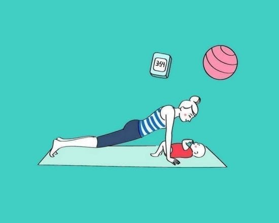 Gym avec Bébé : les pompes à bisous