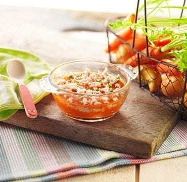 Recette Bebe 8 Mois Parmentier De Pomme De Terre Carotte Et Poulet Bledina