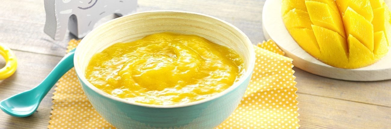 Recette bébé 6 mois : Purée de mangue à la vanille