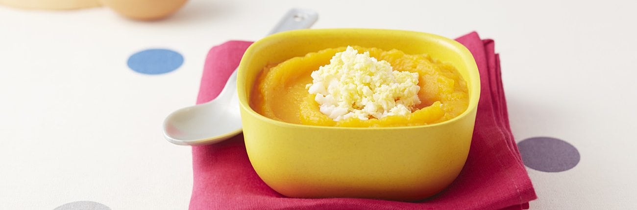 Recette Bebe 8 Mois Soupe A La Courge Butternut Fondante Et Son Oeuf Dur Bledina