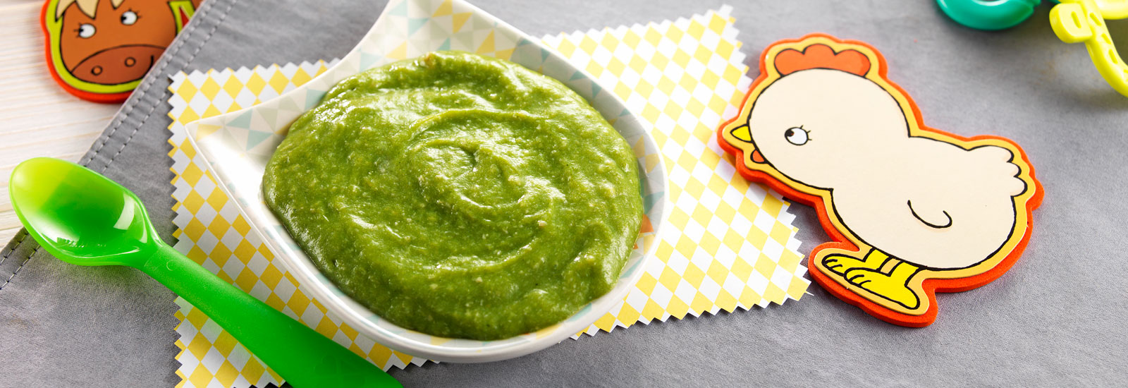 Recette bébé 6 mois Purée verte au jambon Blédina