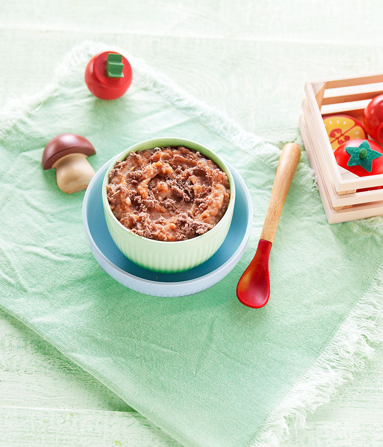 Repas pour bébé, purée de potiron et oeuf brouillé - a partir d'un an -  Recette Ptitchef