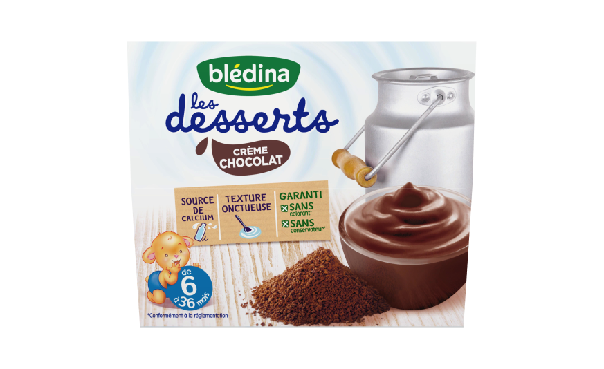 Creme Dessert Chocolat Des 6 Mois Les Desserts Bledina Les 4 Pots De 100 G 400 G Shoptimise