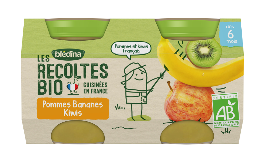 Petit Pot Bebe Bio Pommes Bananes Kiwis Des 6 Mois Bledina
