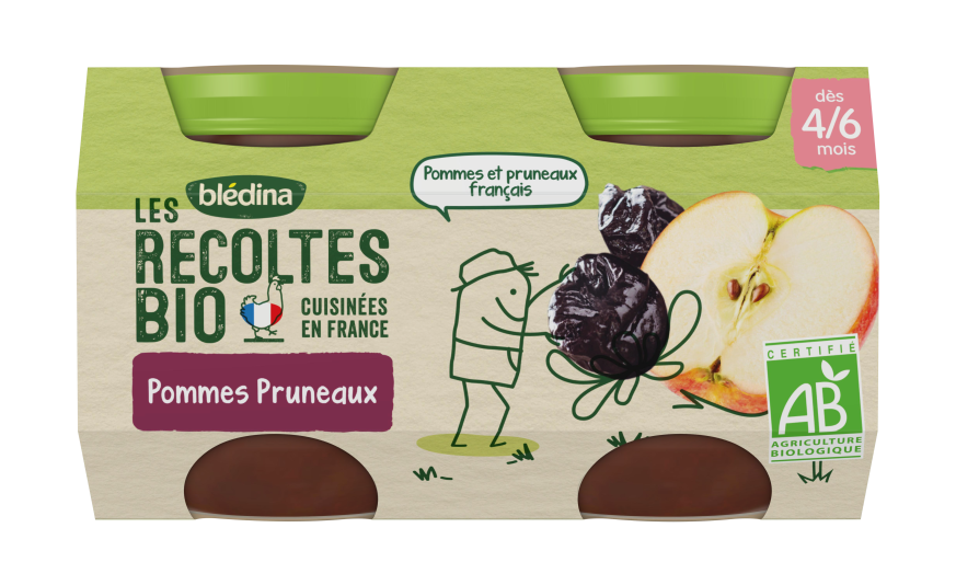 Petit Pot Bebe Bio Pommes Pruneaux Des 4 6 Mois Bledina