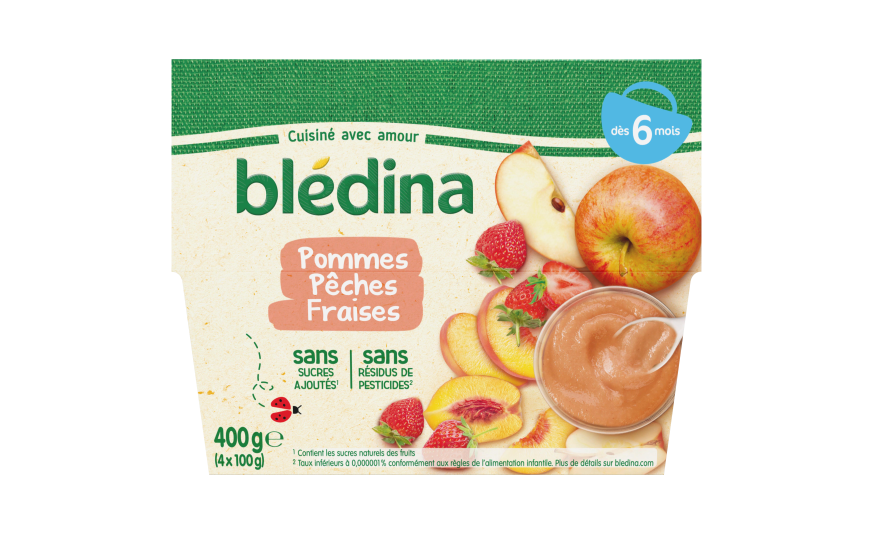 1 coupelle - Pommes Pêches Fraises