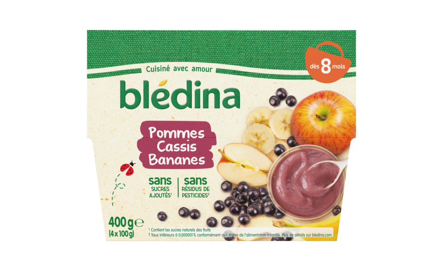 Compote Pommes Cassis Bananes Pour Bebe Des 8 Mois Bledina
