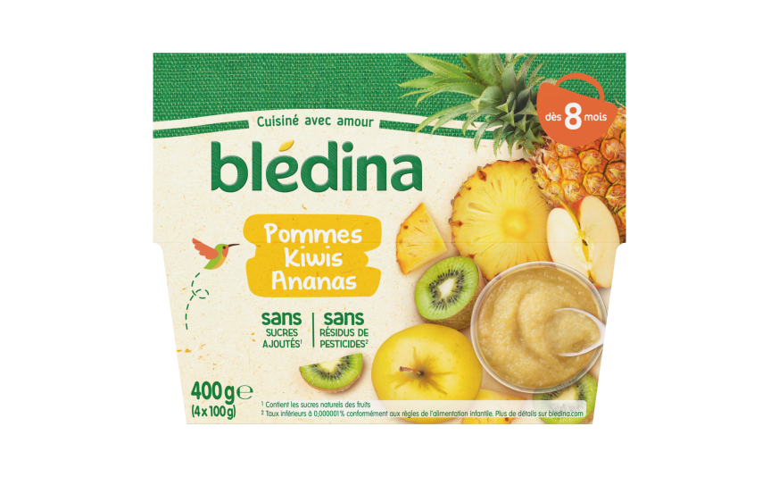 Compote Pommes Kiwis Ananas Pour Bebe Des 8 Mois Bledina