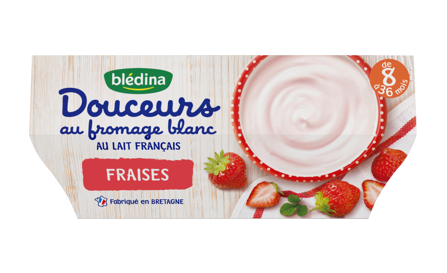 Fromage Blanc A La Fraise Pour Bebe Les Douceurs Des 8 Mois Bledina