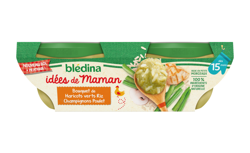 Idees De Maman Haricots Verts Riz Champignons Poulet Pour Bebe Des 15 Mois Bledina