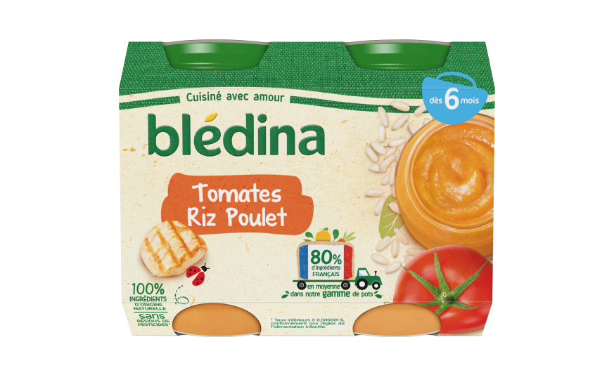 Petits Pots Tomates Riz Poulet Pour Bebe Des 6 Mois Bledina