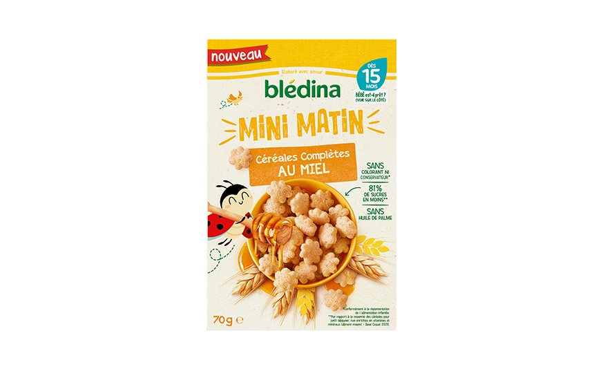  Céréales complètes au miel Pour bébé Dès 15 mois Blédina
