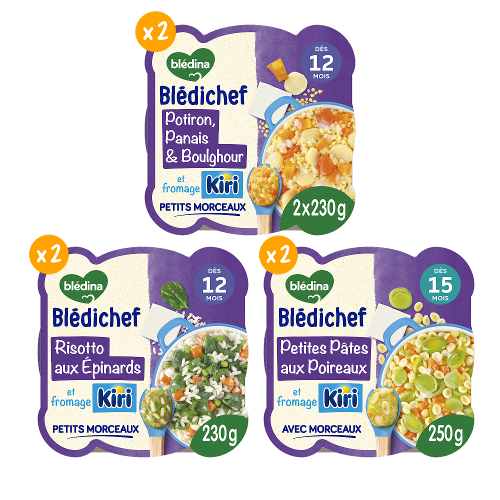 Blédichef - Lot multi-variétés du soir au fromage Kiri® - Lot x6