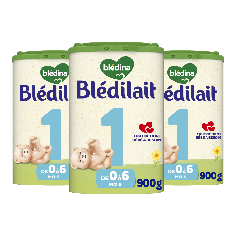 Blédilait en poudre 1er âge - 900g - Lait infantile - Lot x3