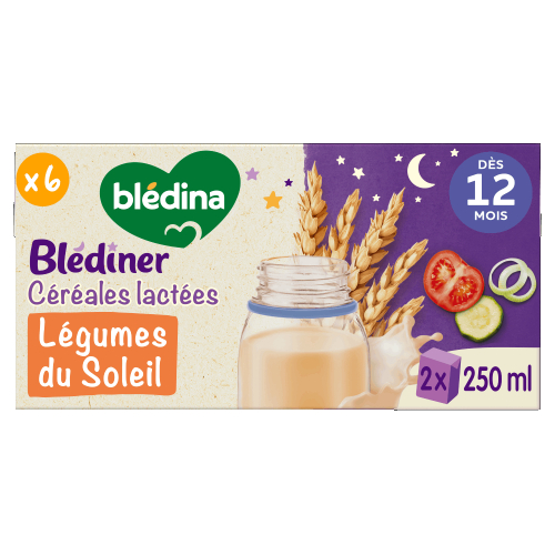 Blédîner - Briques Céréales lactées Légumes du Soleil - Lot x6