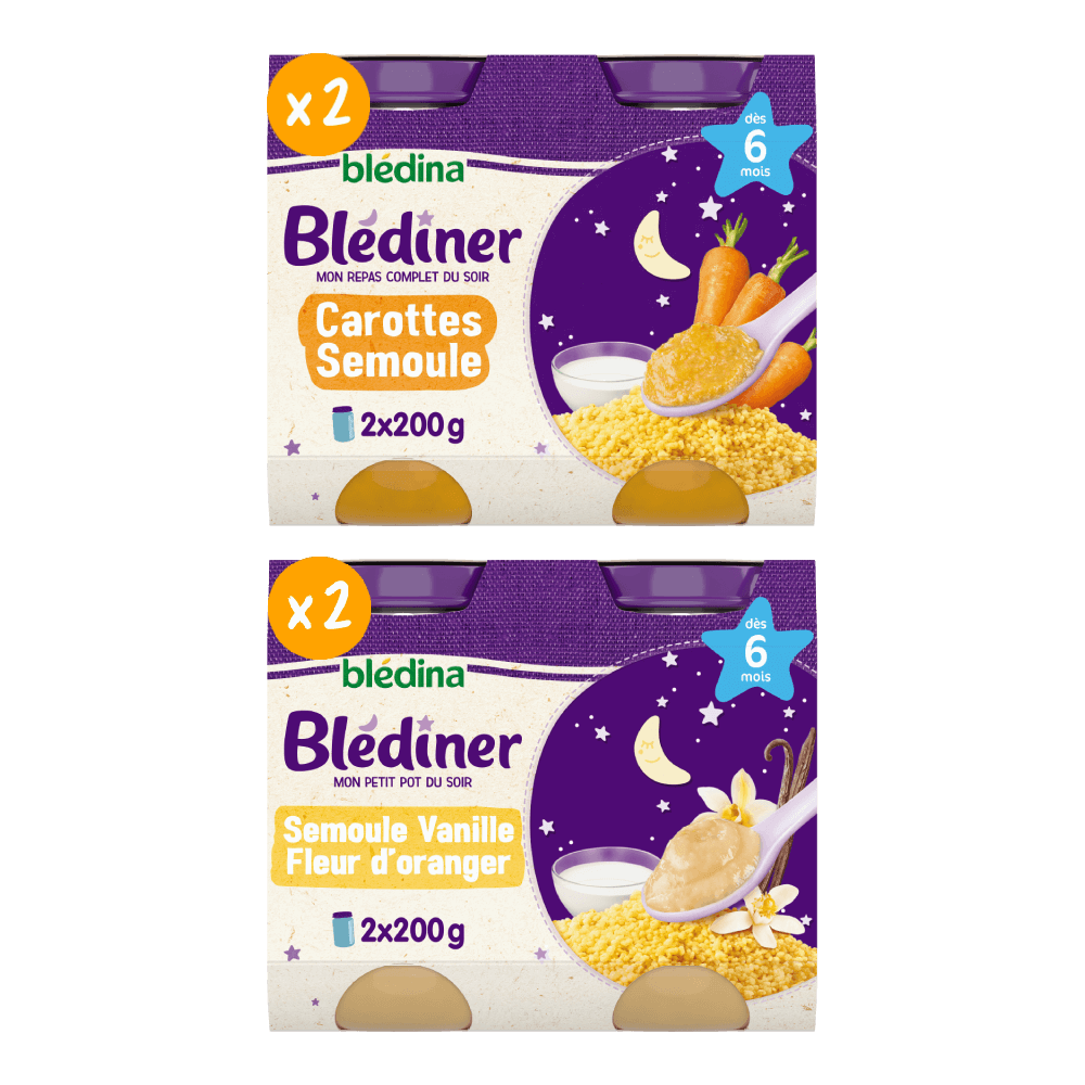 Petits pots Blédîner - Lot Multi-variétés du soir dès 6 mois x 4