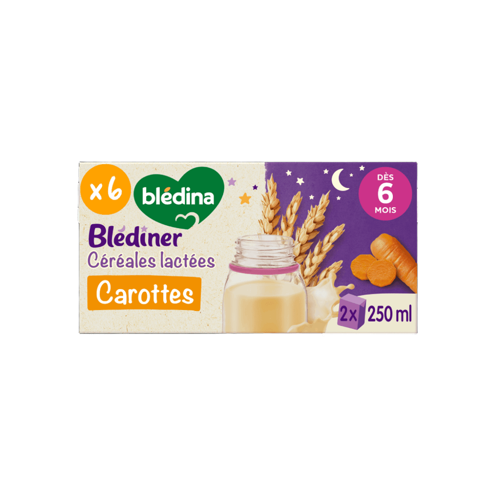 Blédîner - Briques Céréales Lactées Carottes - Lot x6