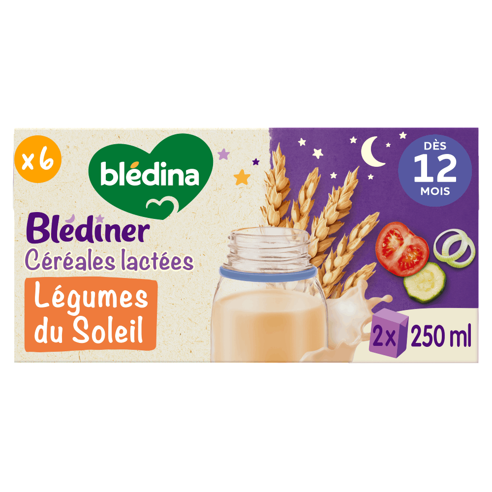 Blédîner - Briques Céréales lactées Légumes du Soleil - Lot x6