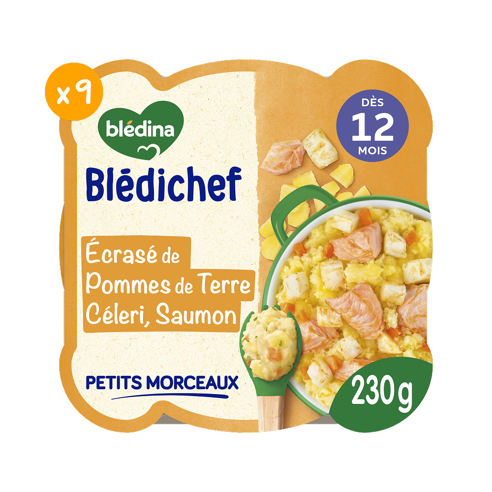 Blédichef - Ecrasé de Pommes de terre, Céleri, Saumon à la Scandinave - Lot x9