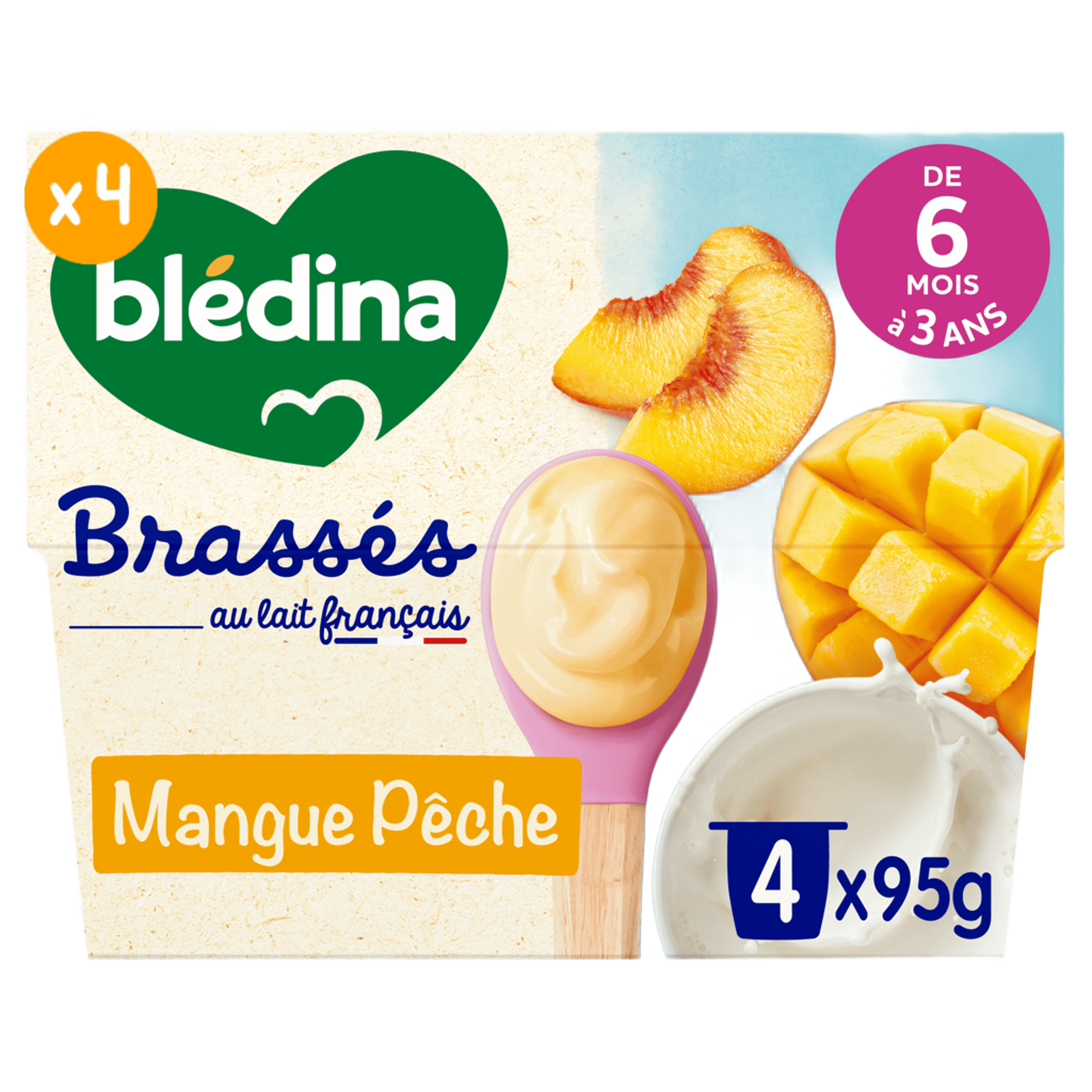 Les Brassés Mangue & Pêche - Lot x4