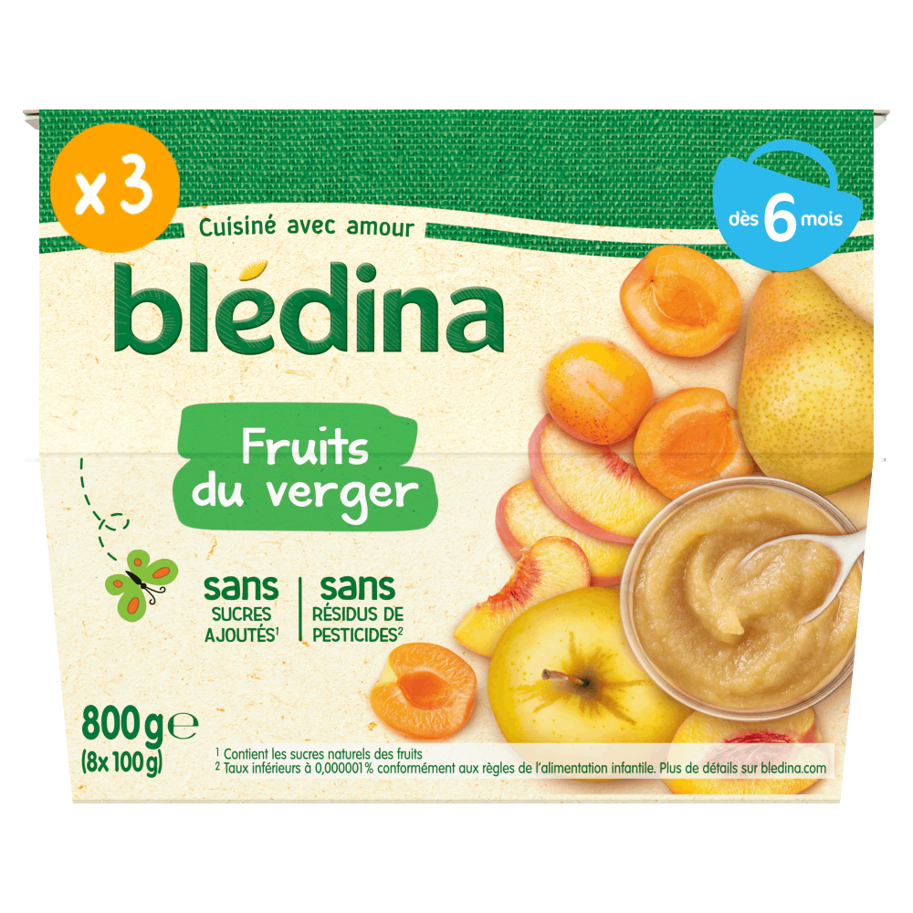 Coupelles Fruits du verger - Lot x3