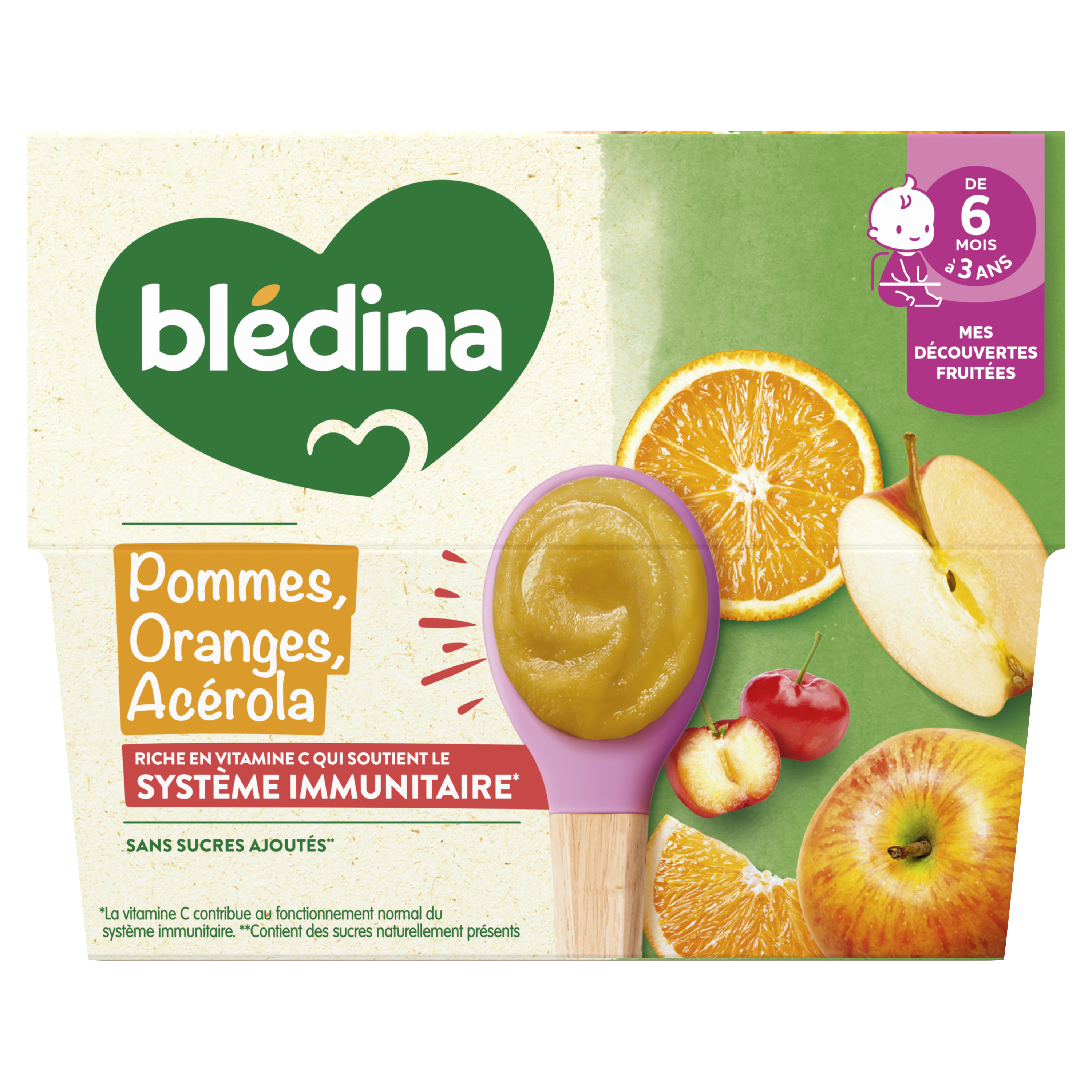 Coupelles Pomme Orange Acérola - Lot x3