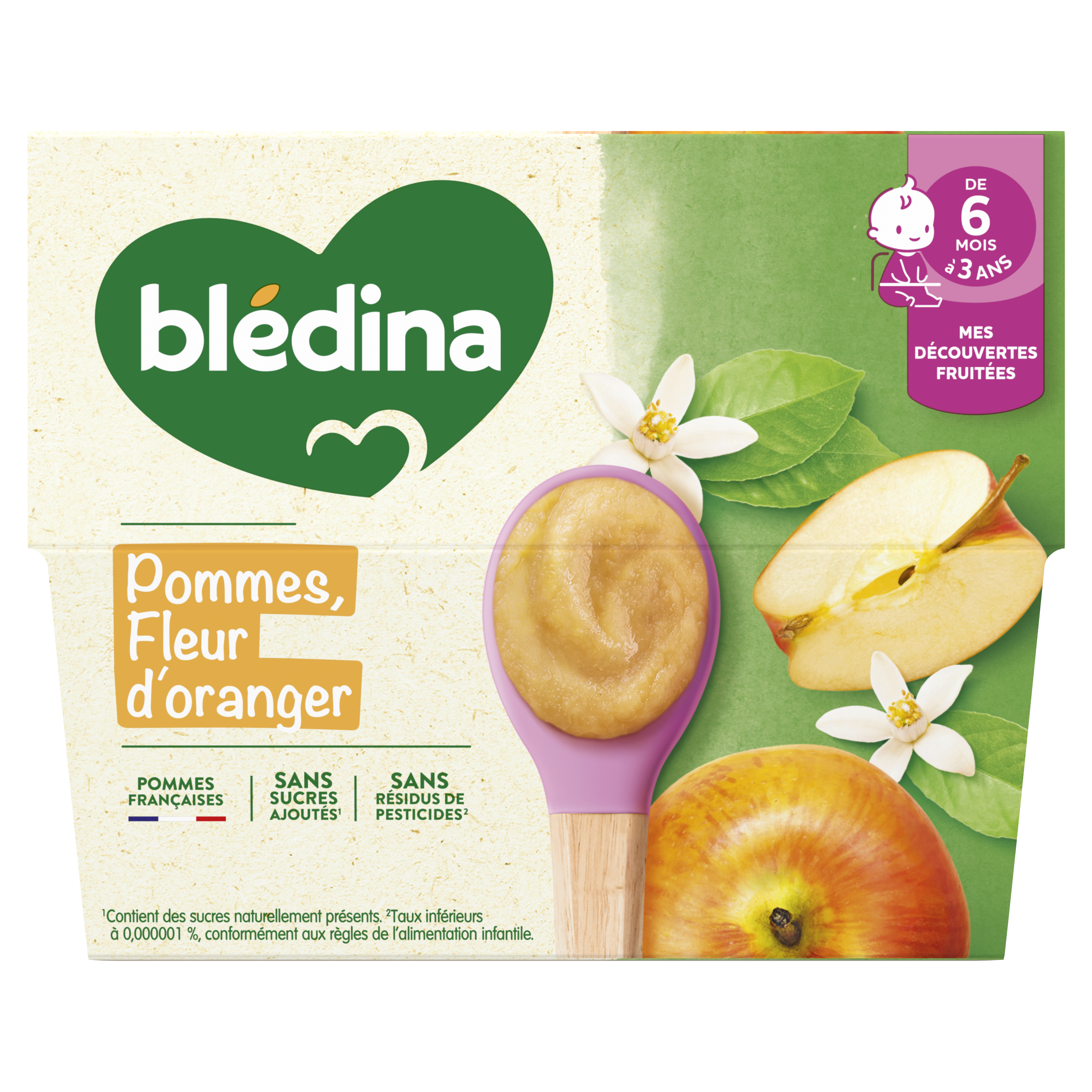 Coupelles Pommes Fleur d'Oranger - Lot x3