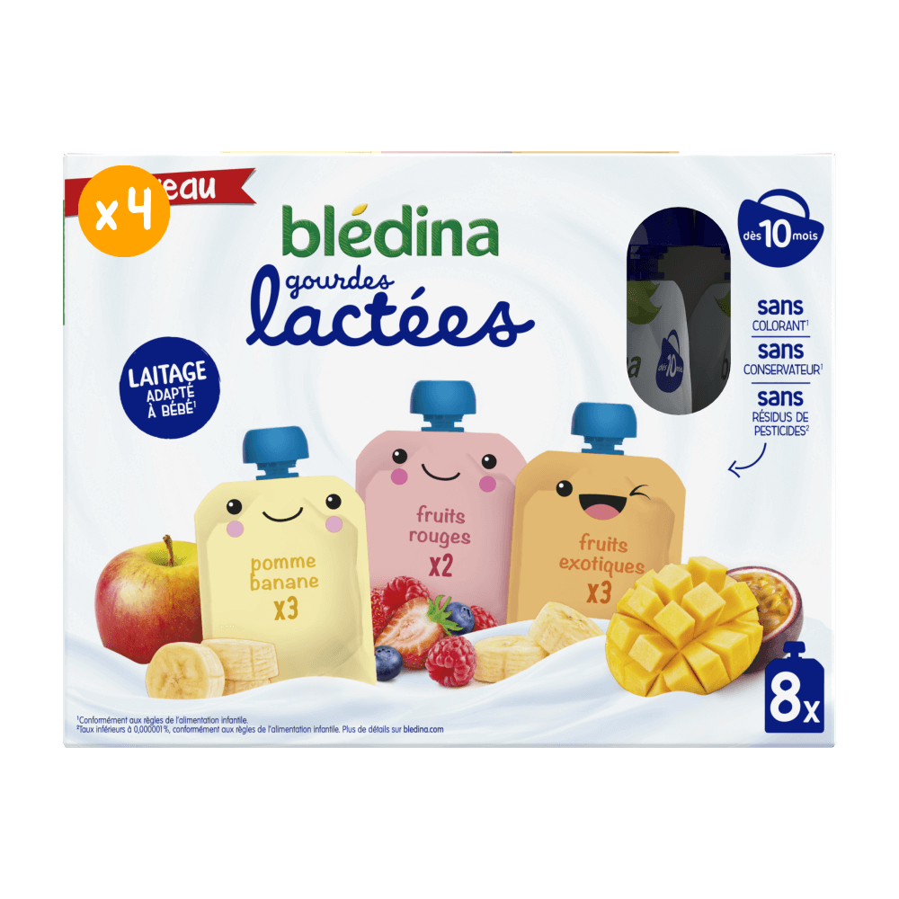 Gourdes Lactées Fruitées -  Lot x4