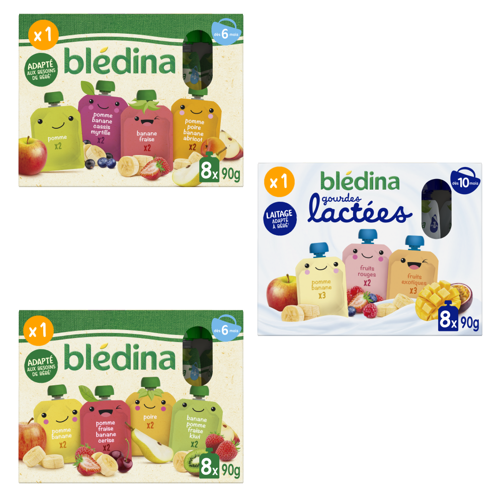 Gourdes - Multi-variétés - Fruitées et Lactées - Lot x 3