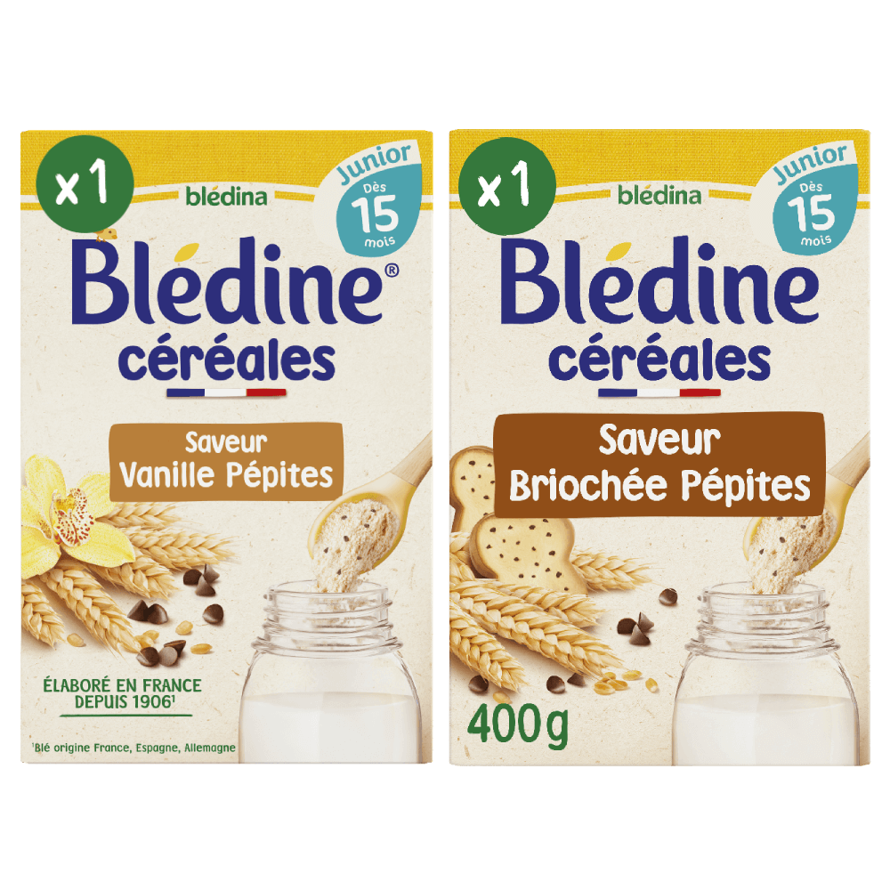 Blédine Junior - Vanille Pépites & Briochée Pépites - Lot x2