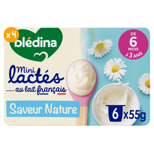 Mini Lactés Nature Sans sucres ajoutés - Lot x4