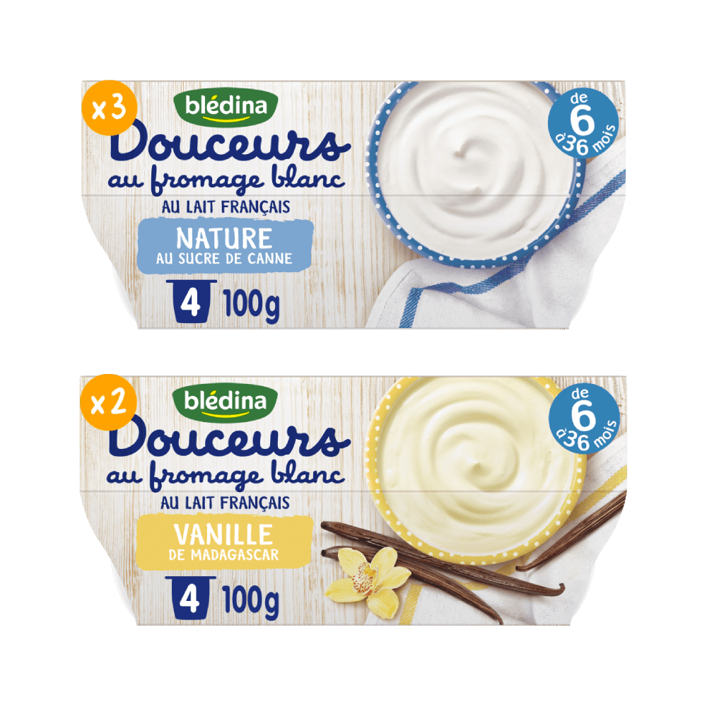 Douceurs au Fromage Blanc Nature & Vanille - Lot x5