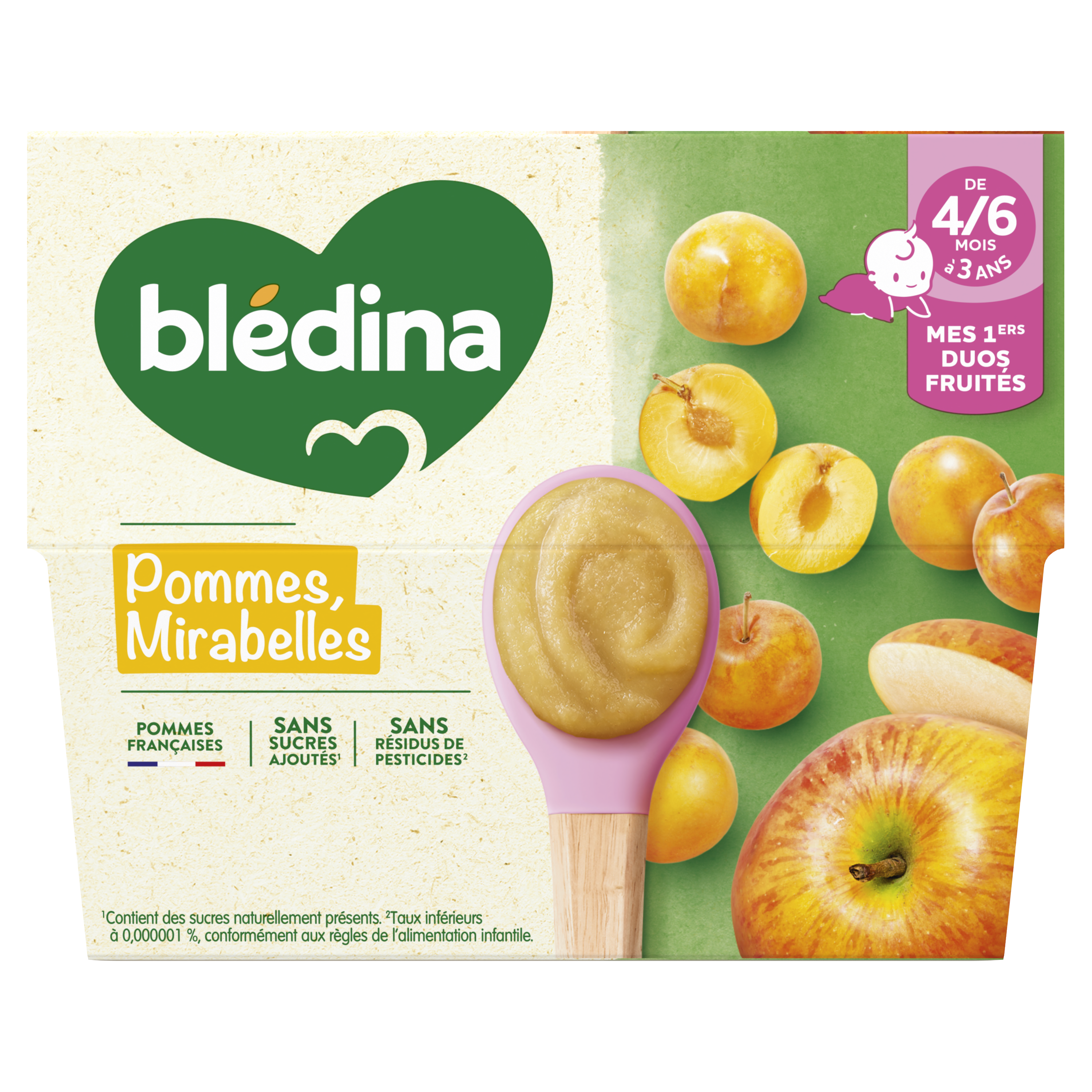 Coupelles Fruits Pommes Mirabelles - Lot x3