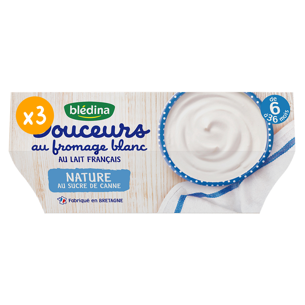Douceurs au Fromage Blanc Nature au Sucre de Canne - Lot x3