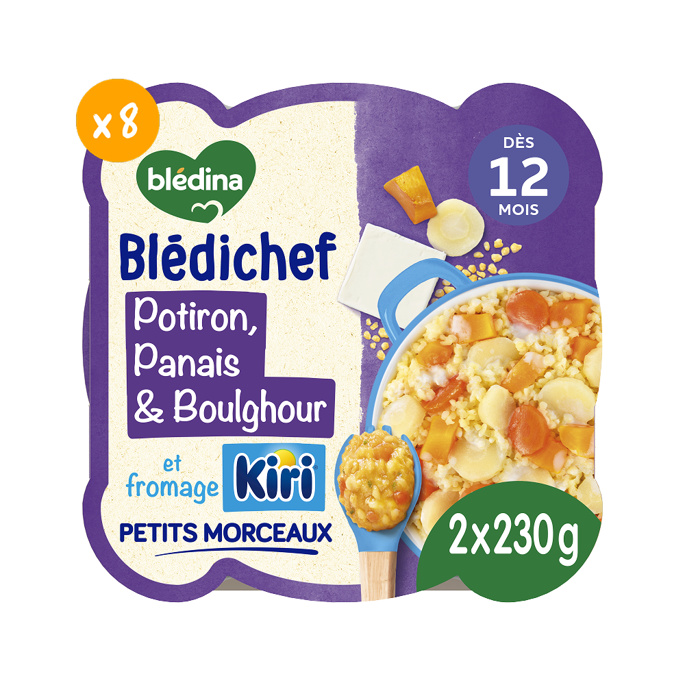 Blédichef - Crémeux de Potiron et Panais, Boulghour et fromage Kiri® - Lot x8