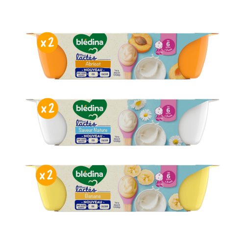 Mini Lactés - Lot Multi-variétés - Abricot, Nature & Banane x6