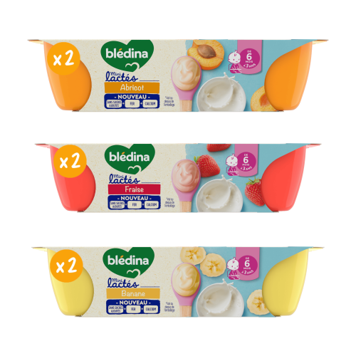 Mini Lactés - Lot Multi-variétés - Fraise, Banane & Abricot - Lot x6