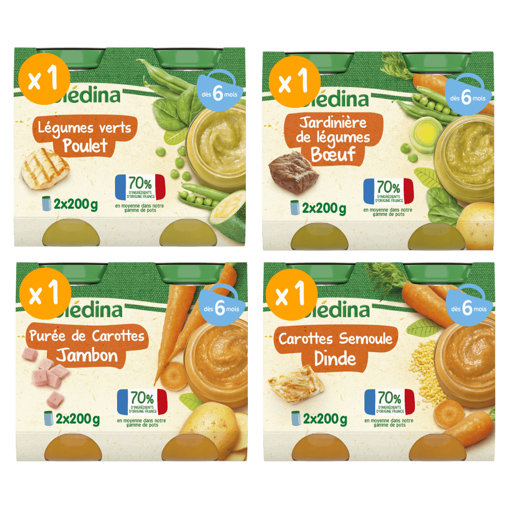 Petits pots Blédina - Lot Multi-variétés Légumes Viande dès 6 mois x 4