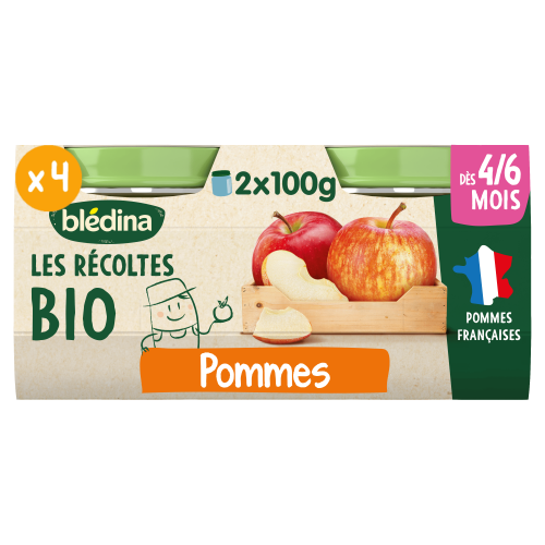Petits pots - Les Récoltes Bio - Pomme - Lot x4