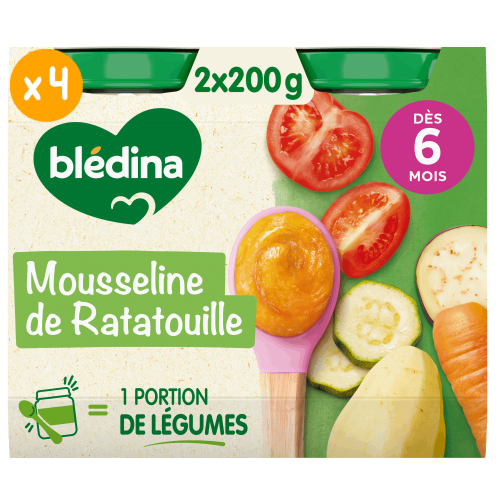 Petits pots Blédina - Mousseline de Ratatouille - Lot x 4