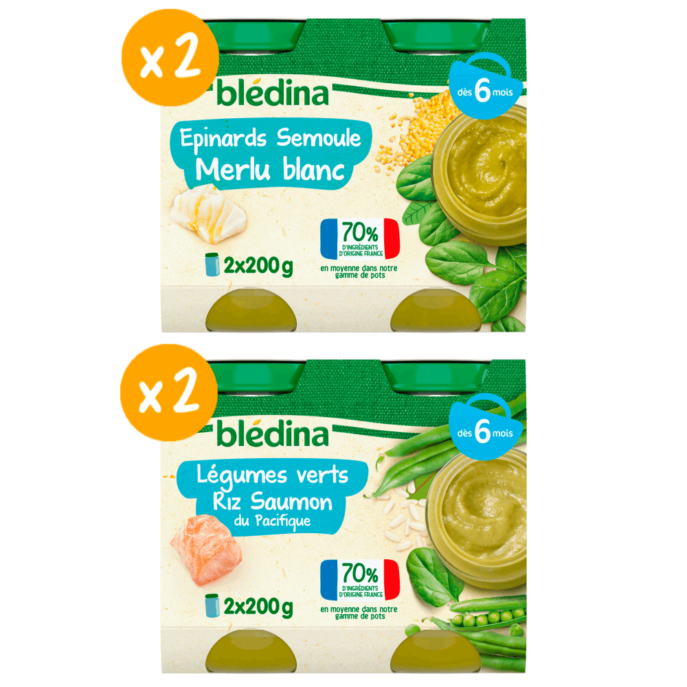 Petits pots Blédina - Lot Multi-variétés poisson x4