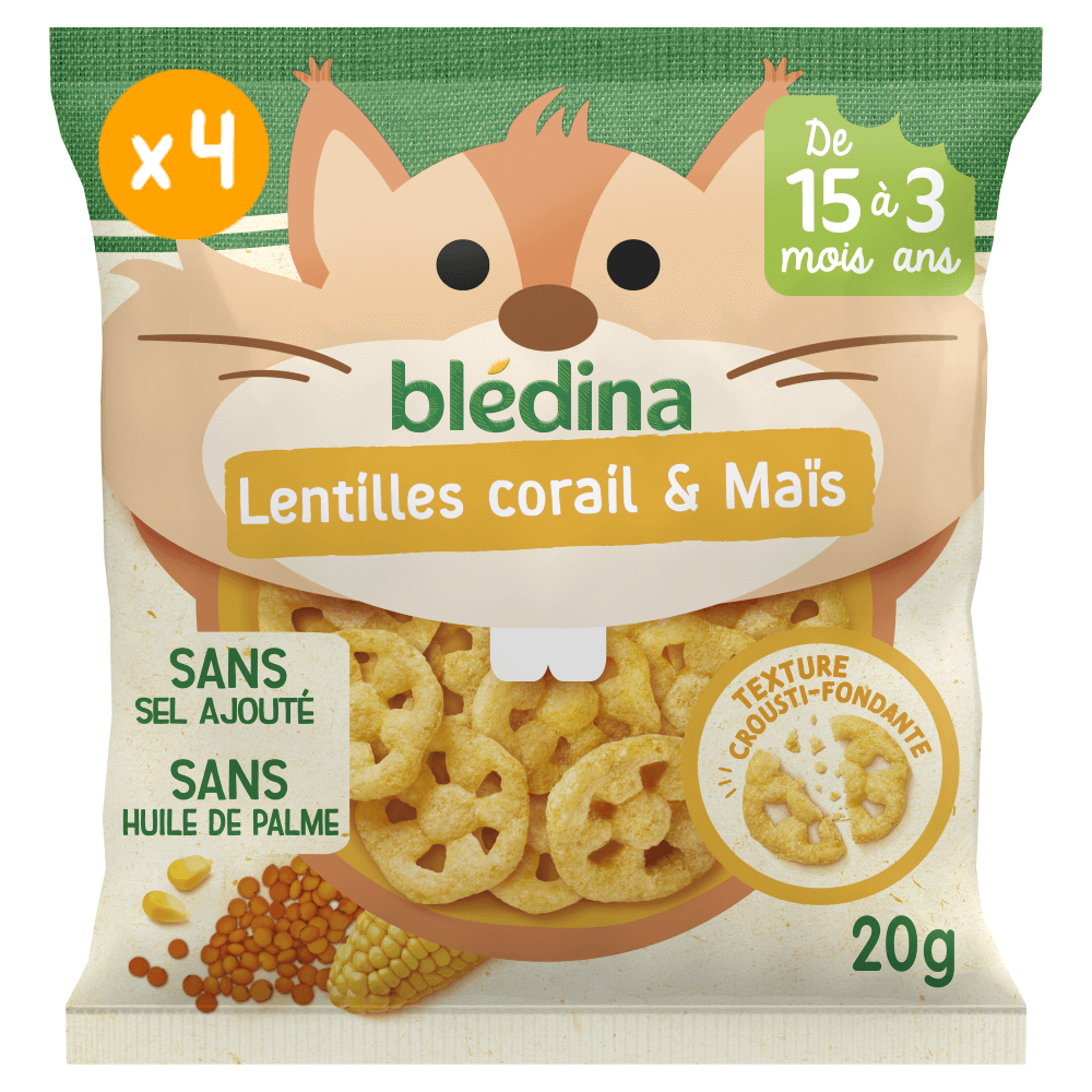 Crousti à Dévorer - Lentilles corail et Maïs - Lot x 4
